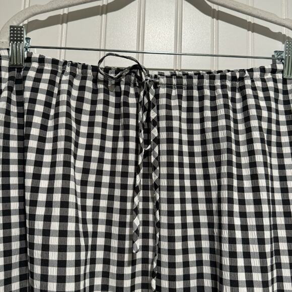 Emerson Lang Gingham Midi Skirt Bubble Hem Size XL - Picture 2 of 7
